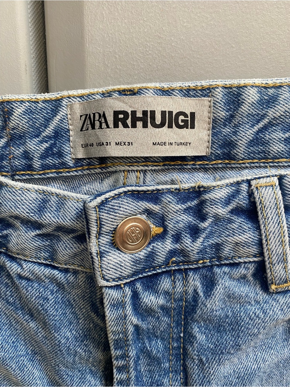 Zara Rhuigi 31x27 Vintage Straight Fit Denim Jeans Blue Distressed Rhude